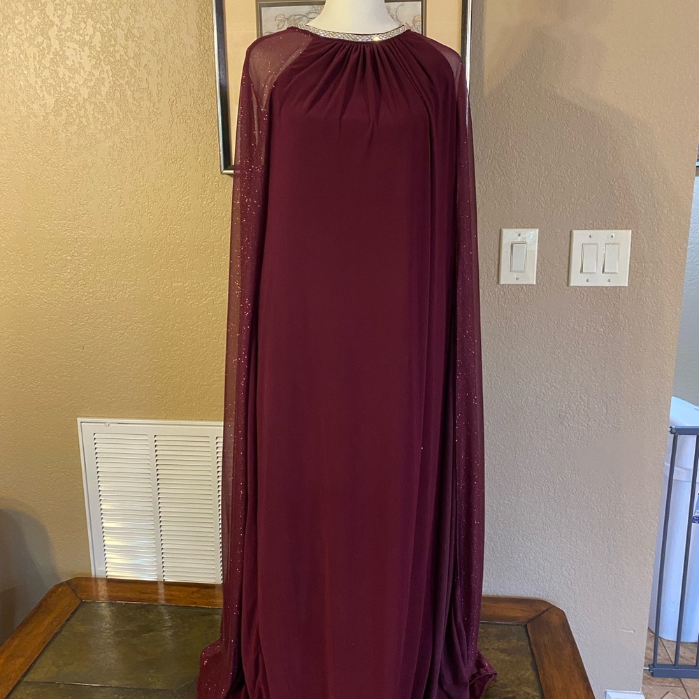 Women’s sheer overlay shimmer gown